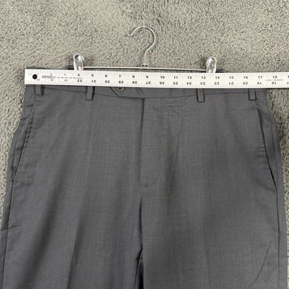 Zanella Pants Mens 35x31 Gray Devon Classic Fit Dress Trousers Wool Formal - Picture 8 of 13